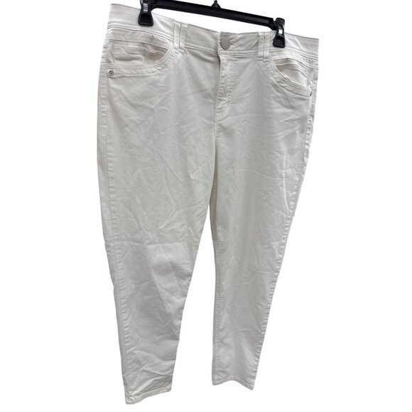 Democracy Womens White Ankle-Length Jeans With "Ab" Technology Size 14 SKU 8222 - Picture 1 of 9